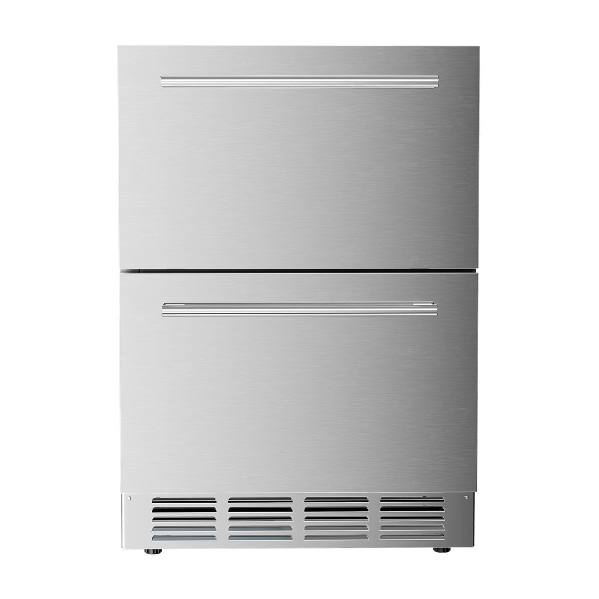 Kismile 24 Inch Built-In Double Drawer Refrigerator, 5.0 Cu.Ft Under Counter Beverage Fridge for Wine & Beer, Stainless Steel - Grazingbelles