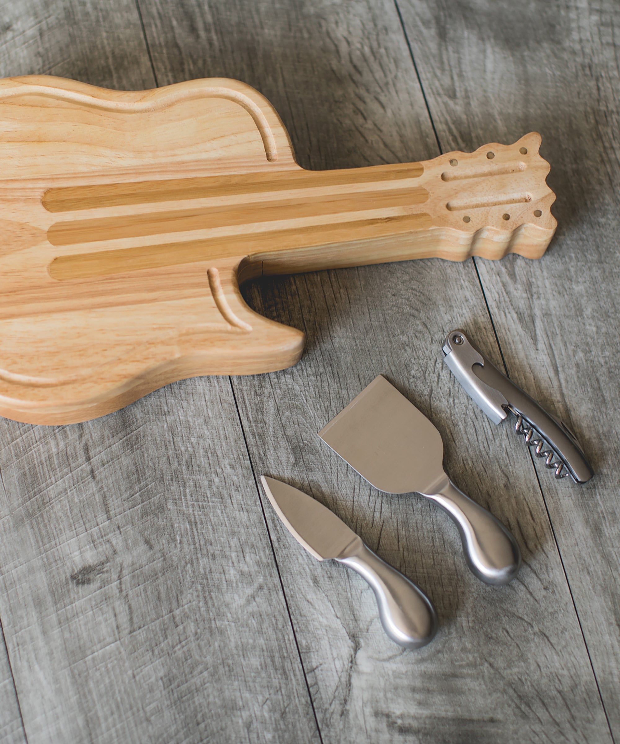 Guitar Cheese Cutting Board & Tools Set