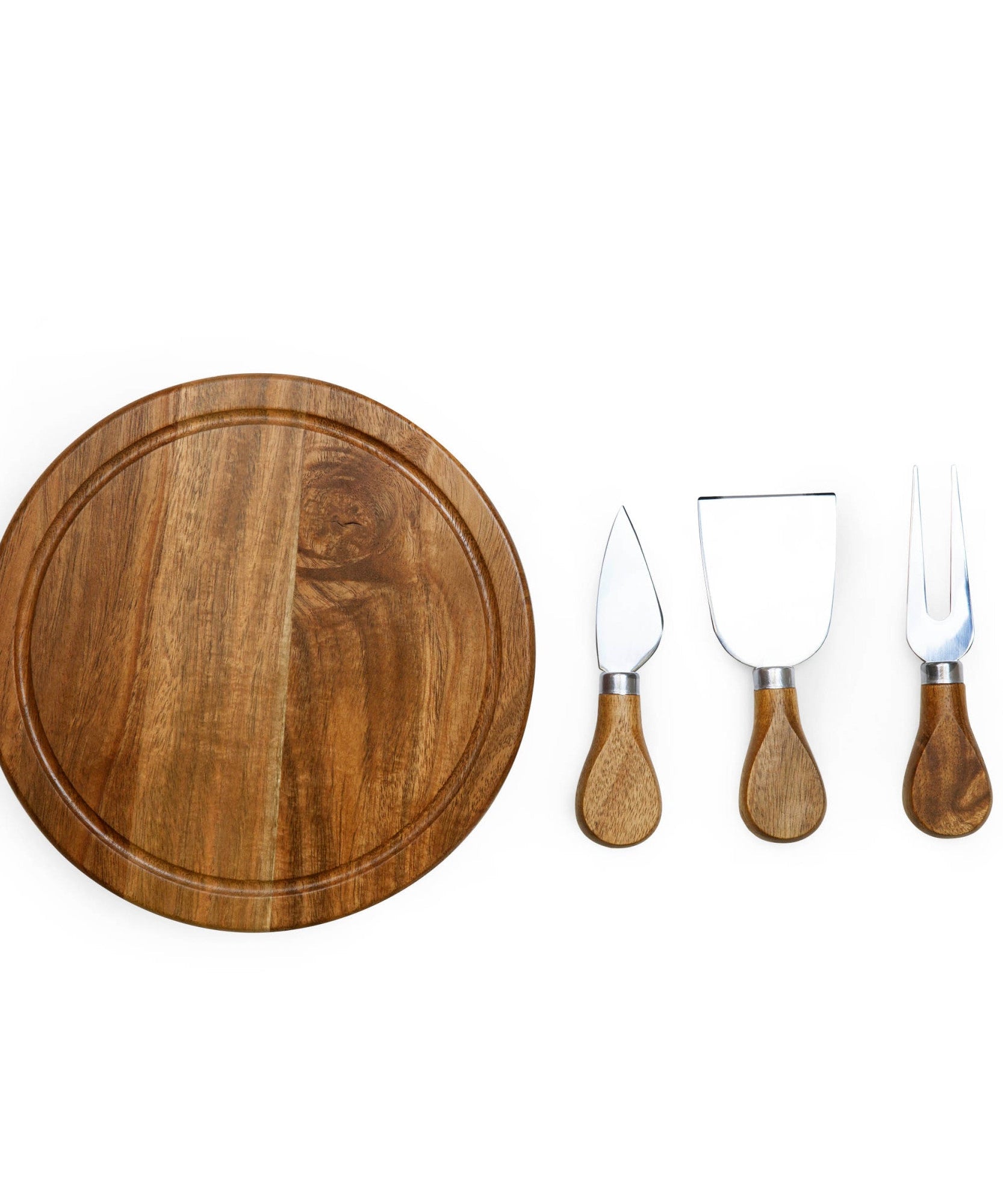 Acacia Brie Cheese Cutting Board & Tools Set