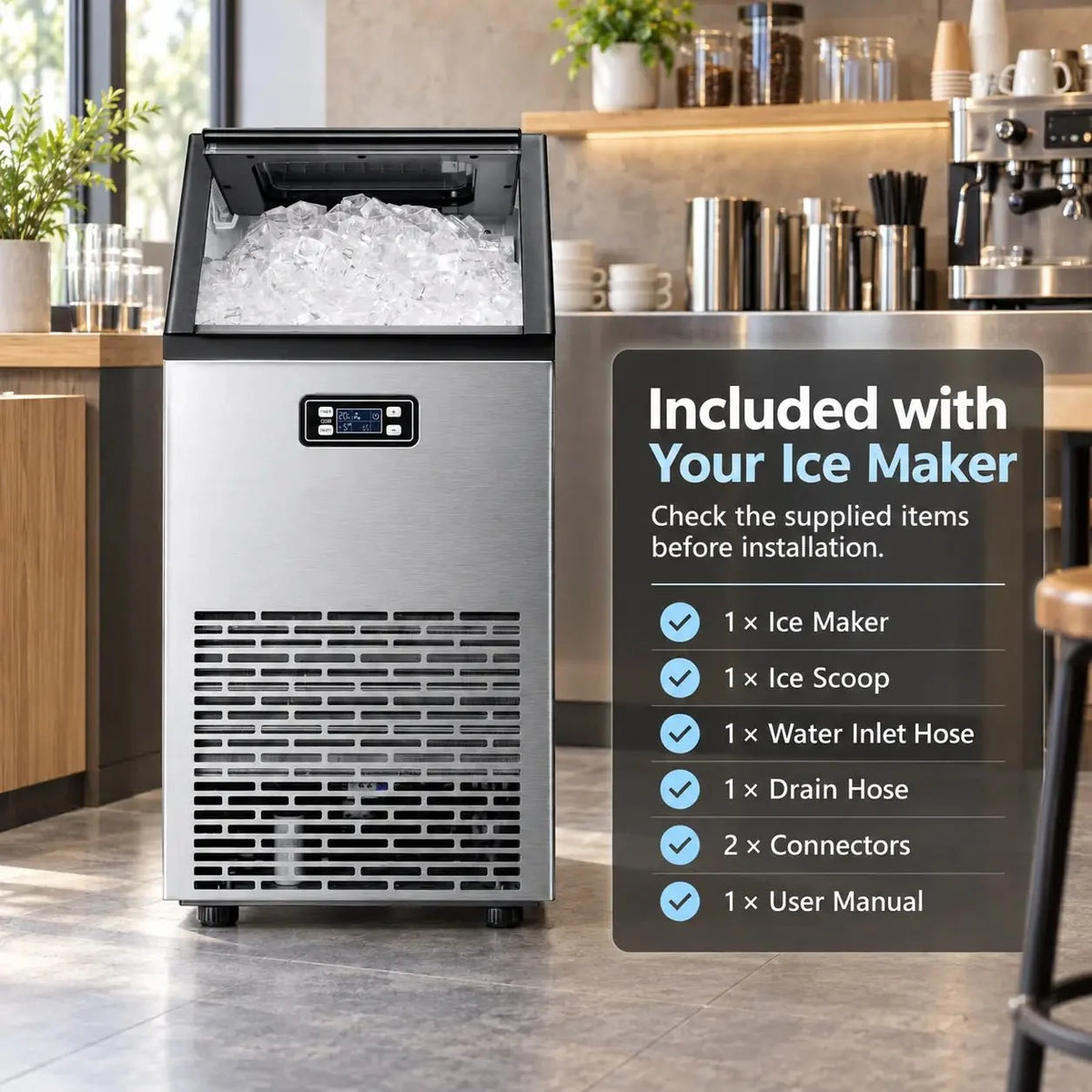 100LBS/200LBS/265LBS  Freestanding Commercial Ice Maker Z5845A