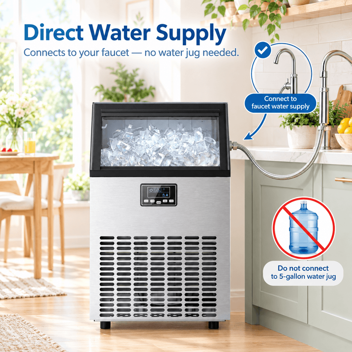 100LBS/200LBS/265LBS  Freestanding Commercial Ice Maker Z5845A