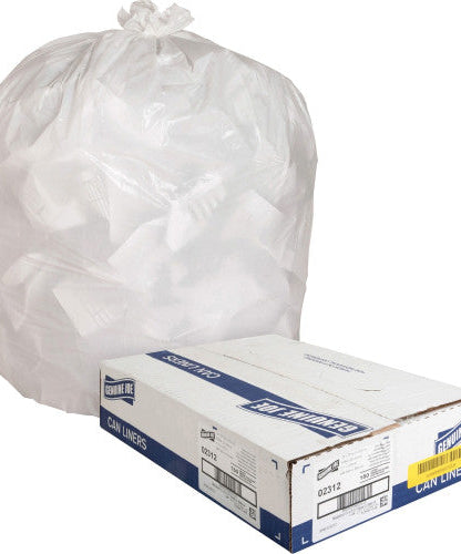 Heavy-Duty Tall Kitchen Trash Bags Small Size - 13 gal Capacity - 31" Length x 24" Width x 0.85 mil (22 Micron) Thickness - Low Density - White - Kitchen - Recycled - 150/Box - 1 / Carton (GJO02312)