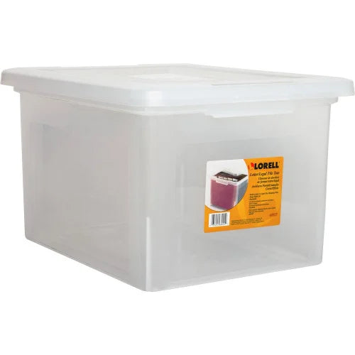 Stacking File Box External Dimensions: 14.2" Width x 18" Depth x 10.8" Height - Media Size Supported: Letter, Legal - Interlocking Closure - Stackable - Plastic - Clear - For File - 1 Each (LLR68925) - Grazingbelles
