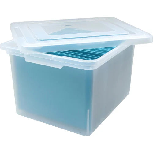 Stacking File Box External Dimensions: 14.2" Width x 18" Depth x 10.8" Height - Media Size Supported: Letter, Legal - Interlocking Closure - Stackable - Plastic - Clear - For File - 1 Each (LLR68925) - Grazingbelles