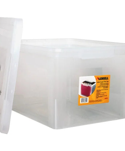 Stacking File Box External Dimensions: 14.2" Width x 18" Depth x 10.8" Height - Media Size Supported: Letter, Legal - Interlocking Closure - Stackable - Plastic - Clear - For File - 1 Each (LLR68925) - Grazingbelles