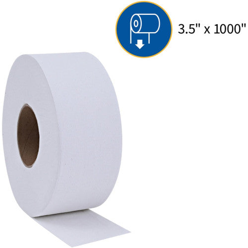 Genuine Joe® Jumbo Roll Toilet Paper, White 2-Ply, 8 Rolls (GJO2506008) - Grazingbelles