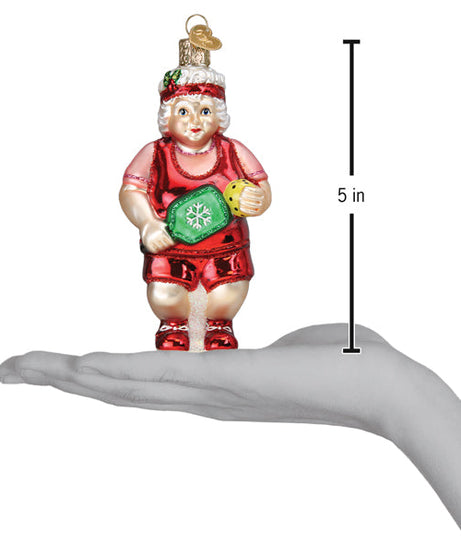 Pickleball Mrs. Claus Ornament
