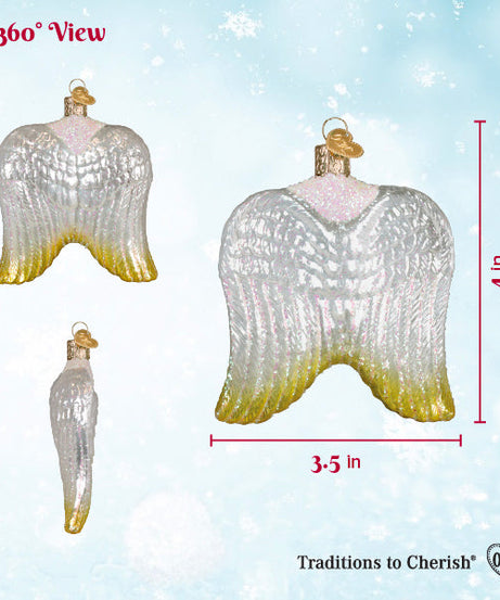 Sterling Angel Wings Ornament