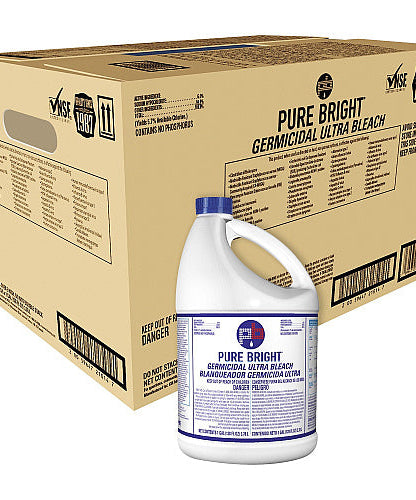 KIK Custom Pure Bright Germicidal Ultra Bleach For Multipurpose - Concentrate - 128 fl oz (4 quart) - Recommended For: Germs Remover - White - 6 / Carton (8635042CT)