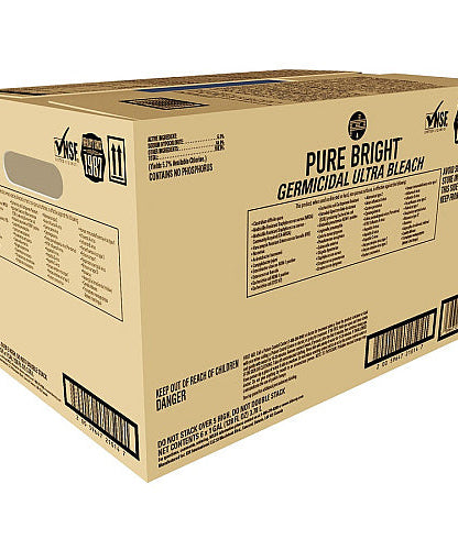 KIK Custom Pure Bright Germicidal Ultra Bleach For Multipurpose - Concentrate - 128 fl oz (4 quart) - Recommended For: Germs Remover - White - 6 / Carton (8635042CT)
