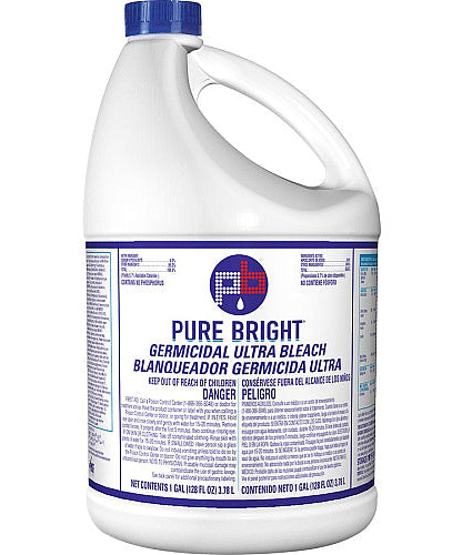KIK Custom Pure Bright Germicidal Ultra Bleach For Multipurpose - Concentrate - 128 fl oz (4 quart) - Recommended For: Germs Remover - White - 6 / Carton (8635042CT)