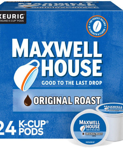 Maxwell House K-Cup Original Roast Coffee Compatible with Keurig Brewer - Medium - K-Cup - 24 / Box (8043) - Grazingbelles