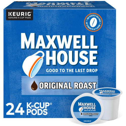 Maxwell House K-Cup Original Roast Coffee Compatible with Keurig Brewer - Medium - K-Cup - 24 / Box (8043) - Grazingbelles