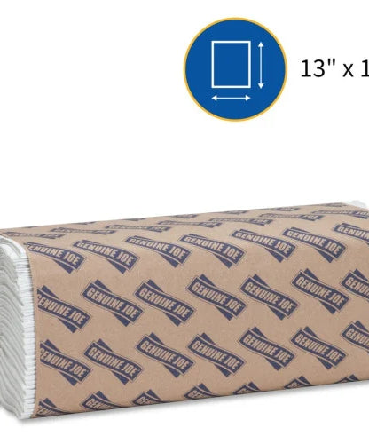 Genuine Joe® C-Fold Paper Towels, 1-Ply, White, 2400 Towels 1 Ply - C-fold - 13" Width x 10" Length - White - 200/Pack - 12 / Carton (GJO21120)