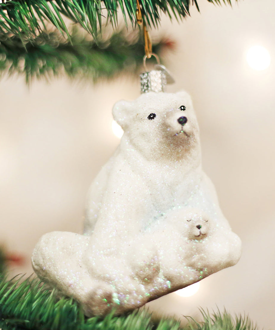 Polar Bear With Cub - Grazingbelles