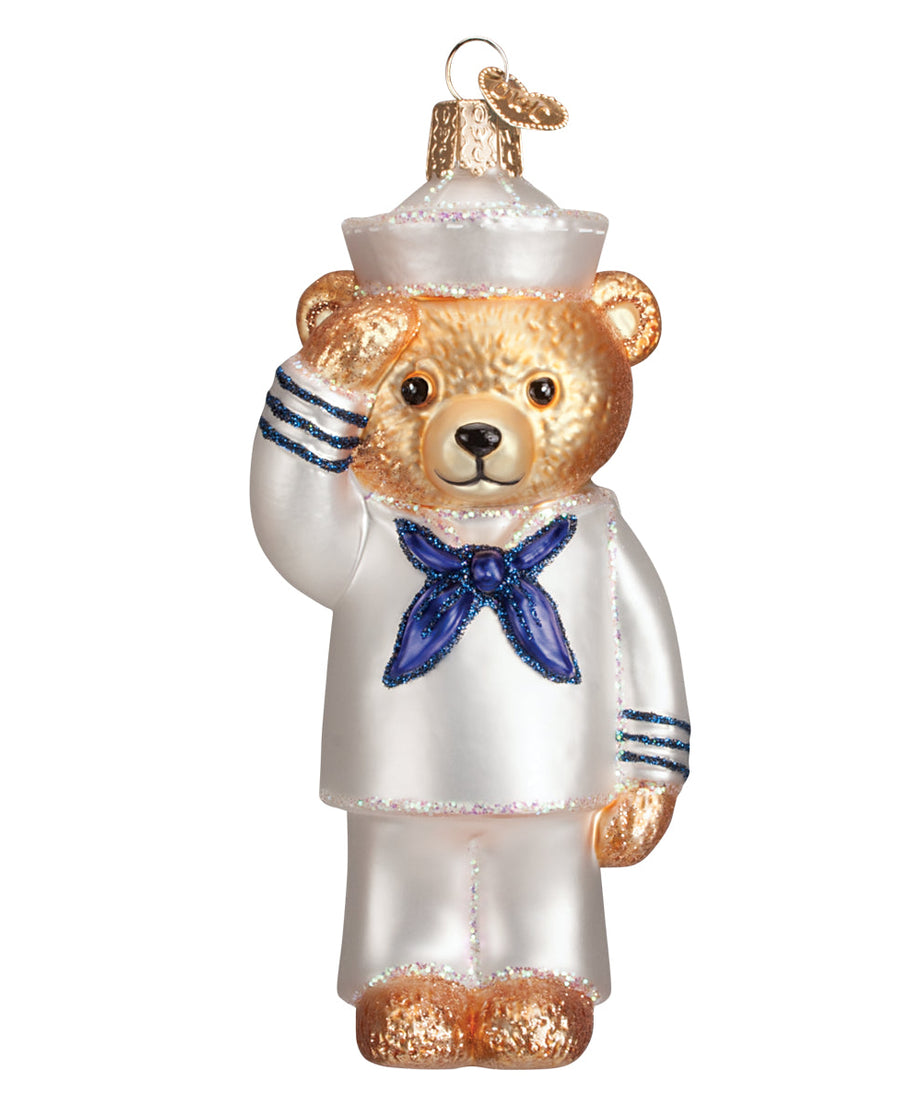 Navy Bear Ornament