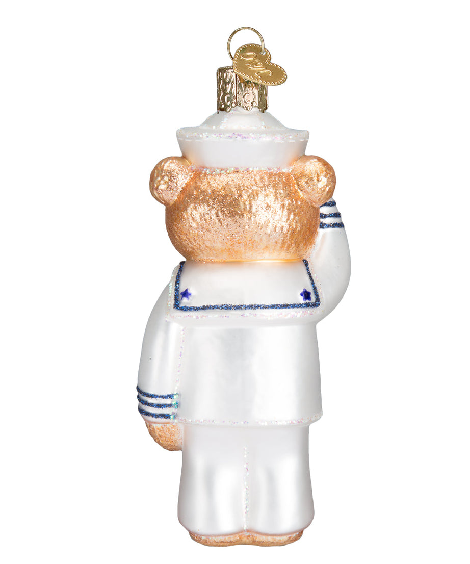 Navy Bear Ornament