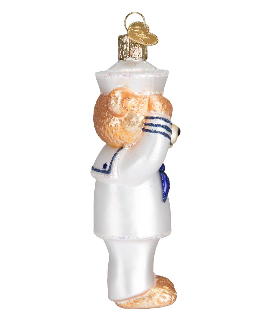 Navy Bear Ornament