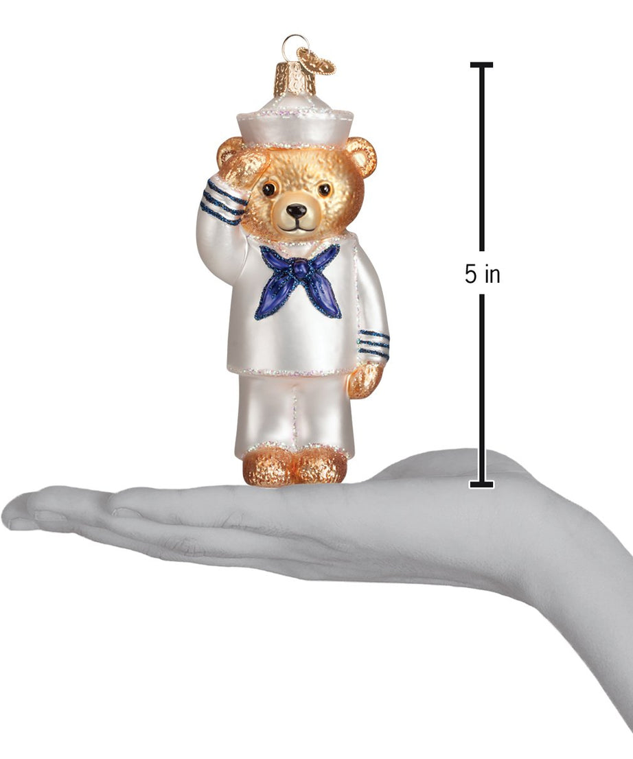 Navy Bear Ornament