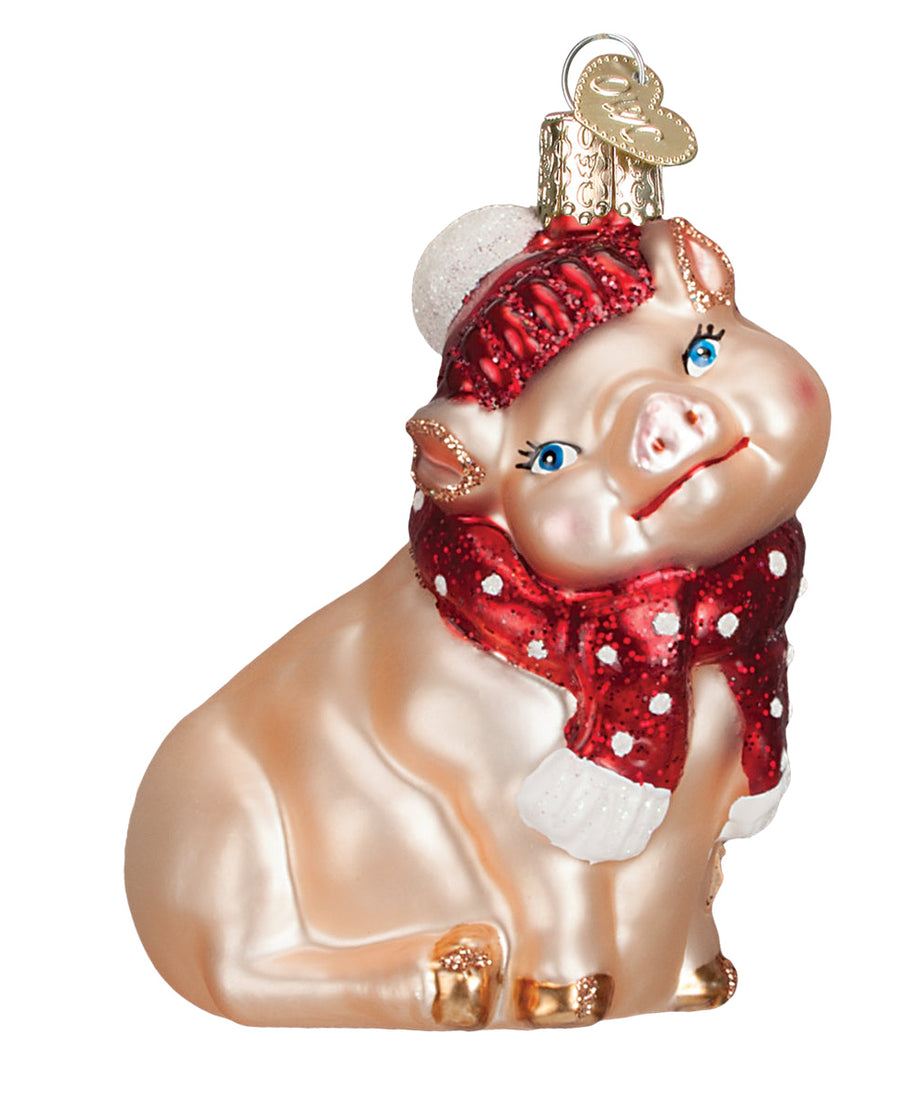 Snowy Pig Ornament