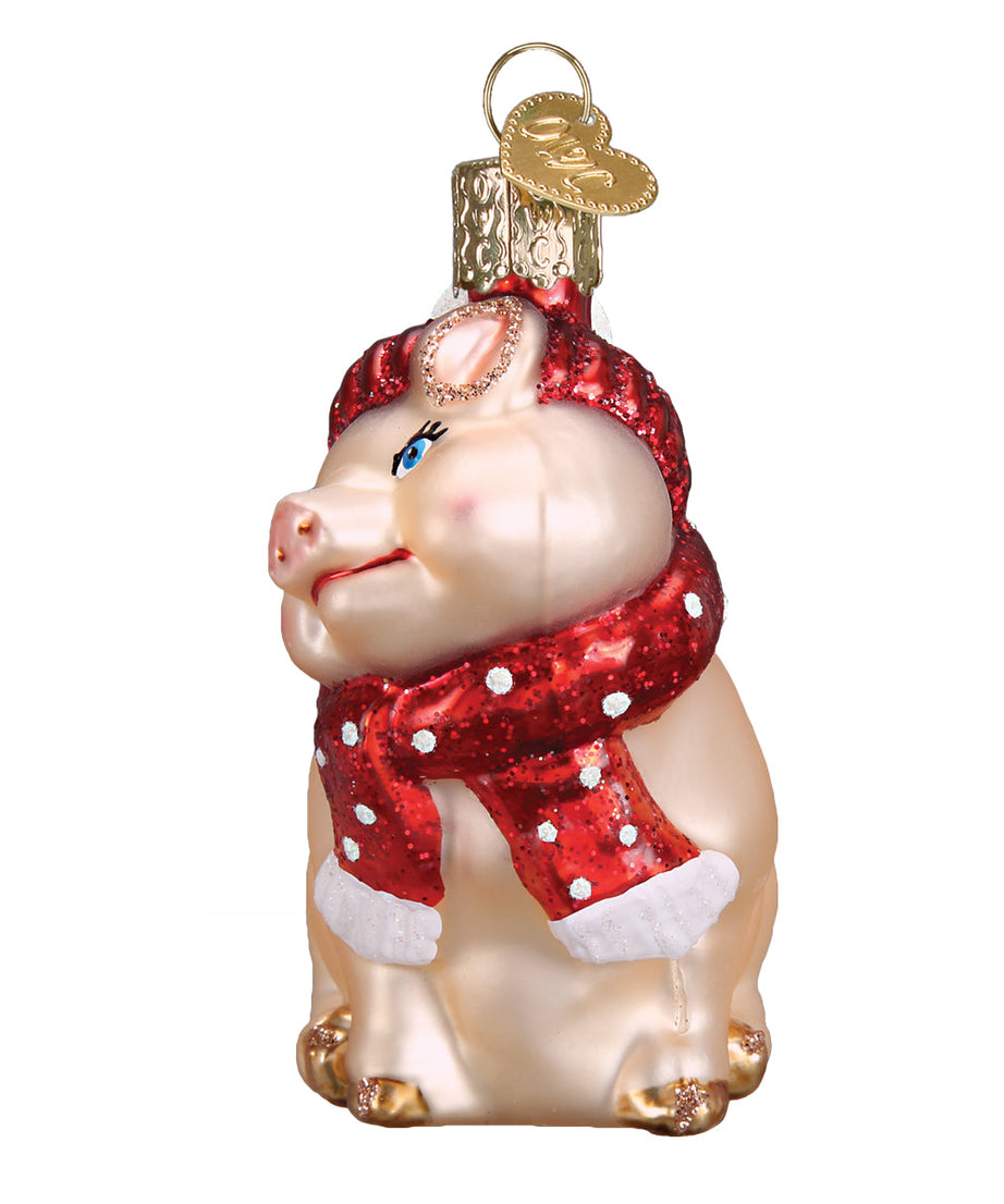 Snowy Pig Ornament
