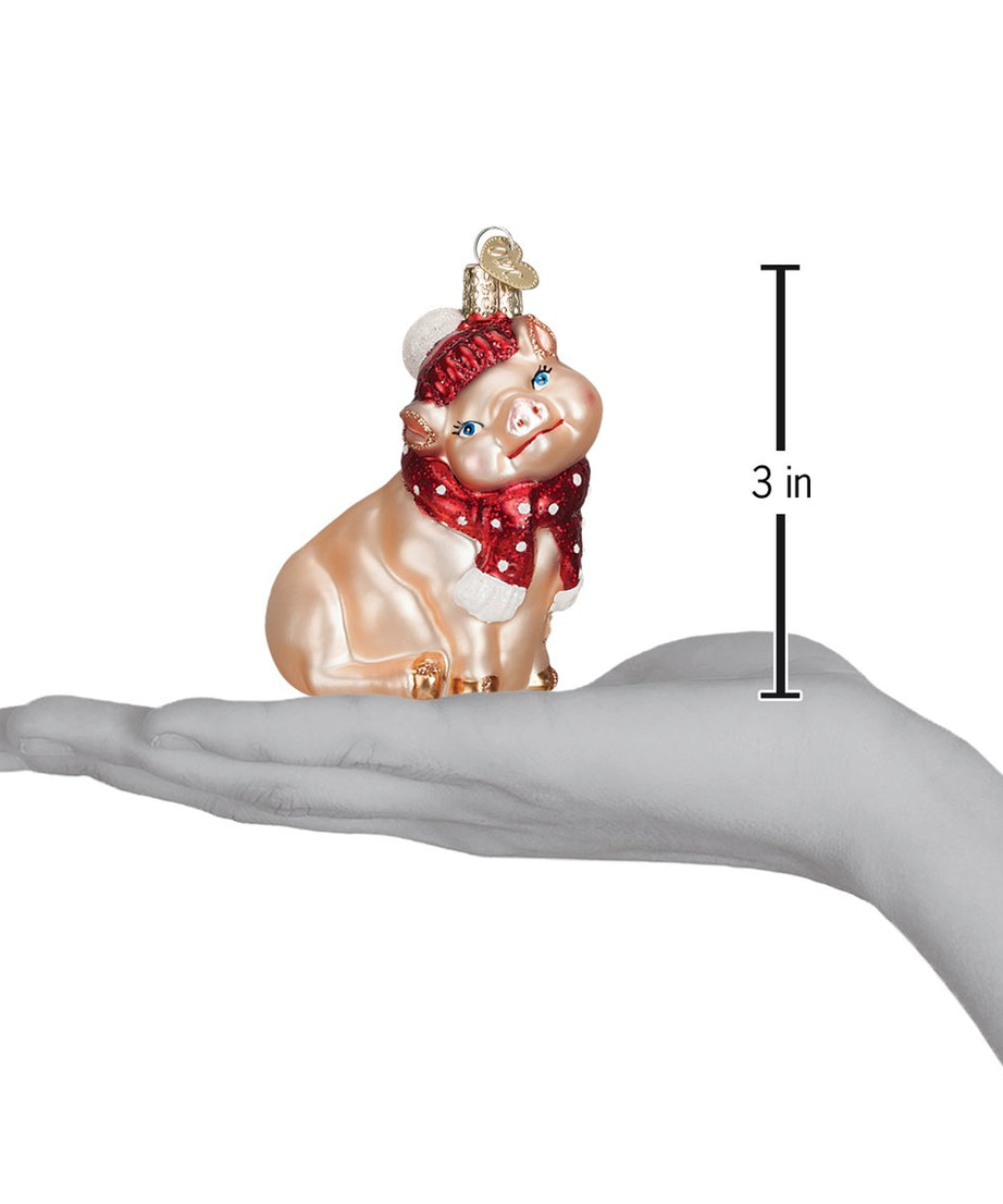 Snowy Pig Ornament