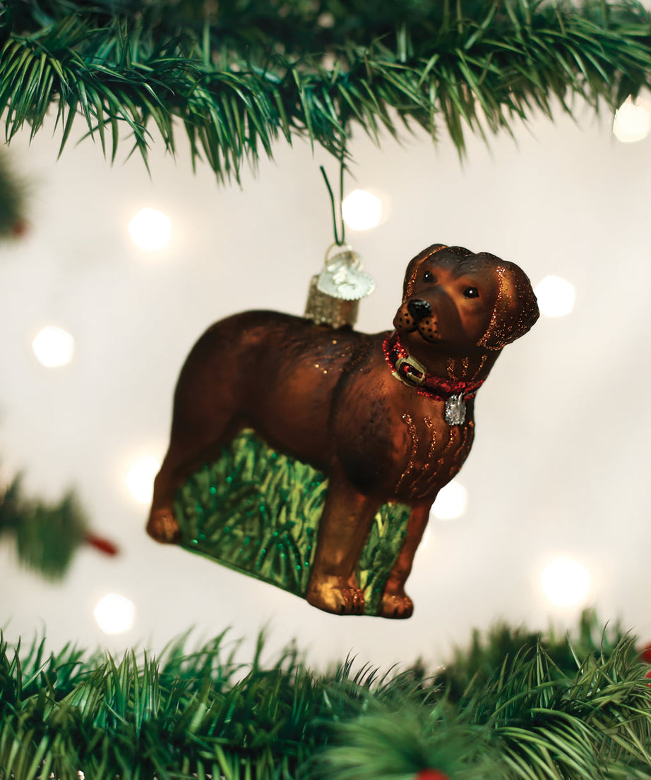 Standing Chocolate Lab Ornament