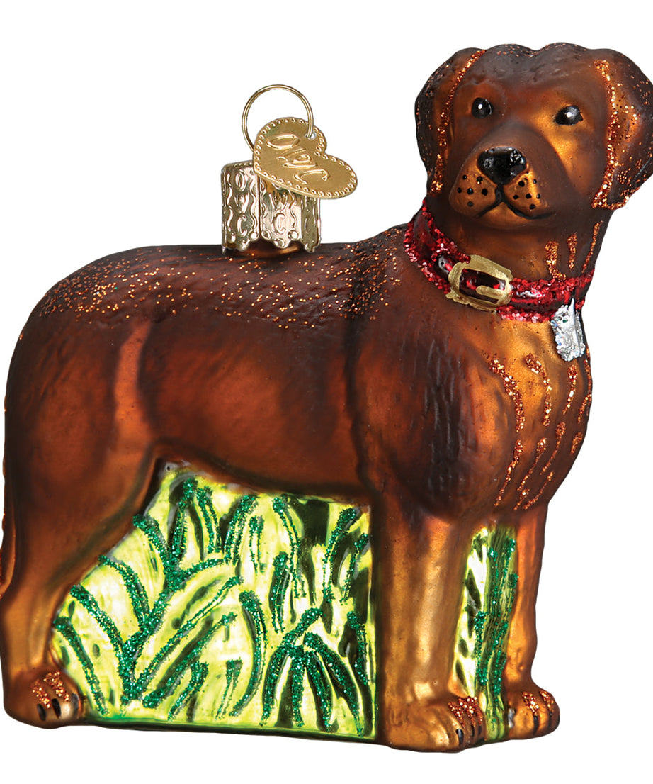 Standing Chocolate Lab Ornament