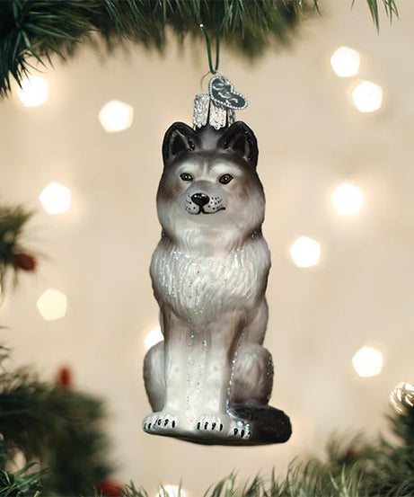 Sitting Wolf Ornament