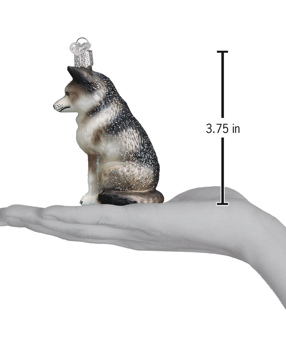 Sitting Wolf Ornament