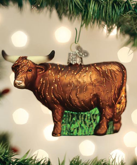 Highland Cow Christmas Ornament