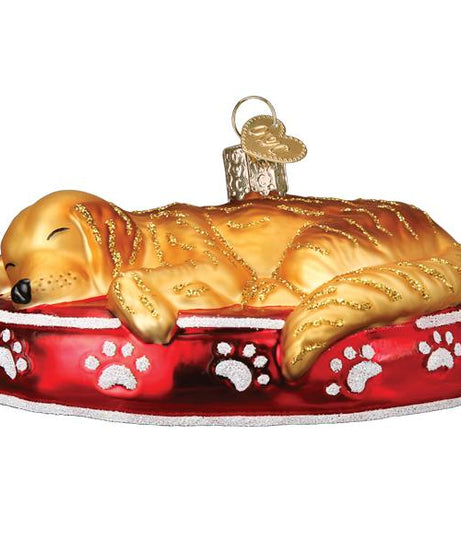 Sleepy Golden Retriever Ornament