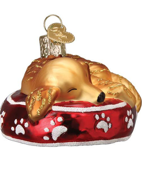 Sleepy Golden Retriever Ornament