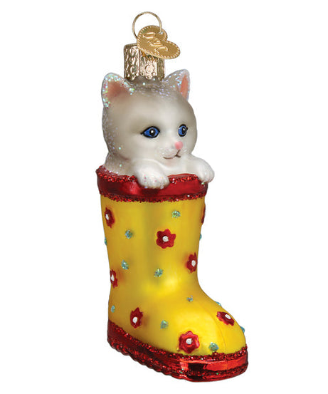 Kitten In Rain Boot Ornament