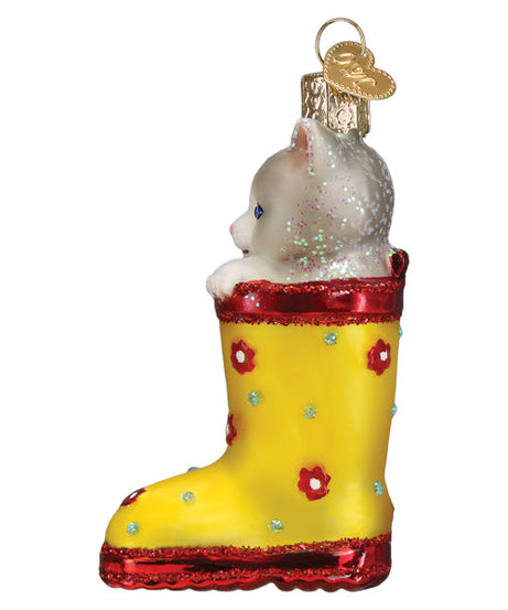 Kitten In Rain Boot Ornament