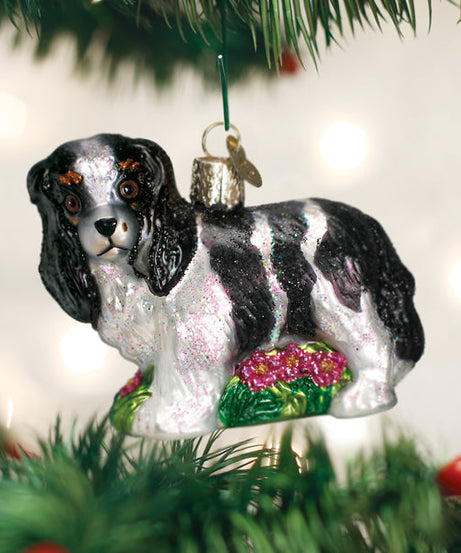 Black/white King Charles Spani Ornament