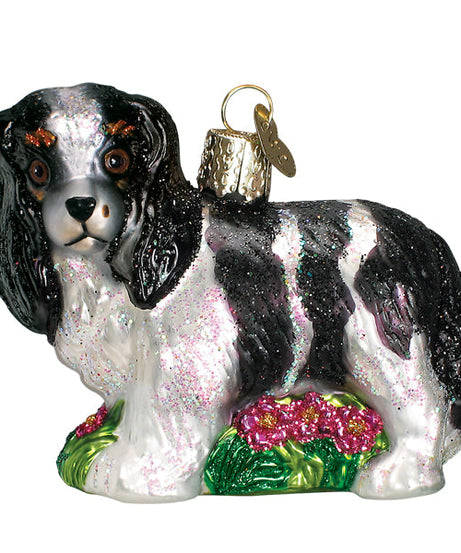 Black/white King Charles Spani Ornament