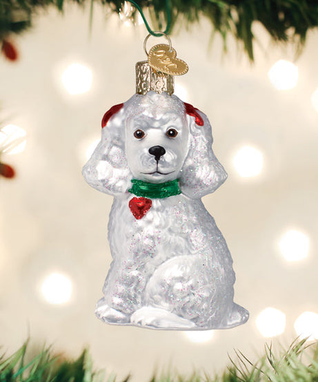 White Poodle Ornament