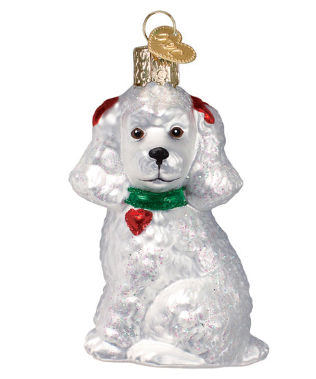 White Poodle Ornament