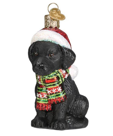 Holiday Black Labrador Puppy Ornament