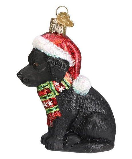 Holiday Black Labrador Puppy Ornament