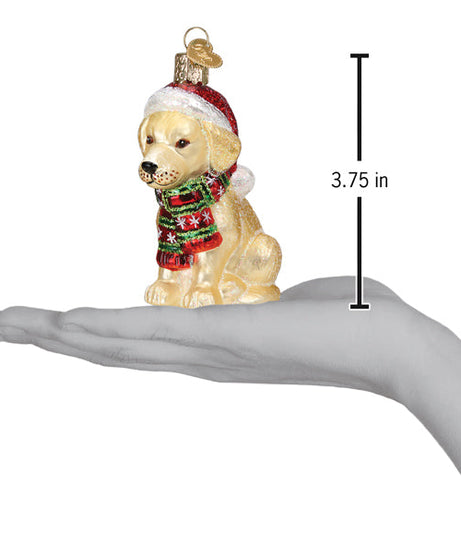 Holiday Yellow Labrador Puppy Ornament