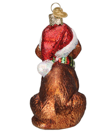 Holiday Chocolate Labrador Pup Ornament