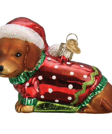 Dashing Dachshund Puppy Ornament