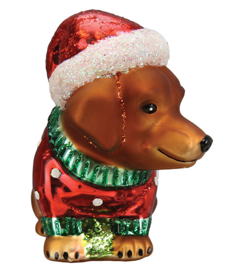 Dashing Dachshund Puppy Ornament