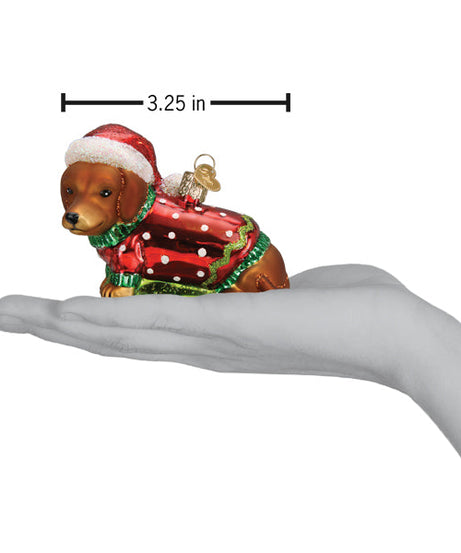 Dashing Dachshund Puppy Ornament