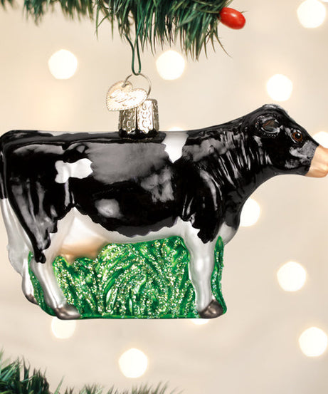 Black Dairy Cow Ornament