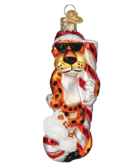 Chester Cheetah On Candy Cane Ornament