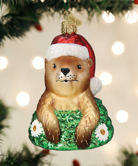 Santa Groundhog Ornament