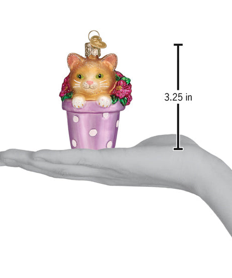 Kitten In Flower Pot Ornament